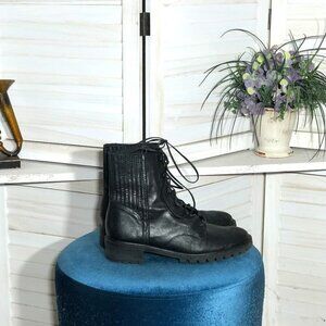 Schutz Black Leather Combat Boots Size 9